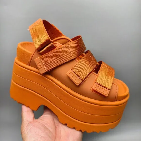 UGG Womens Orange Platform Sandals - Picture 7 of 7